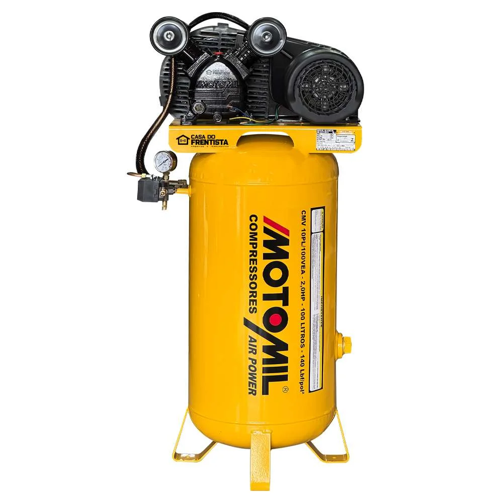 Compressor de Ar Vertical 10 Pes 100L 220V Air Power Motomil