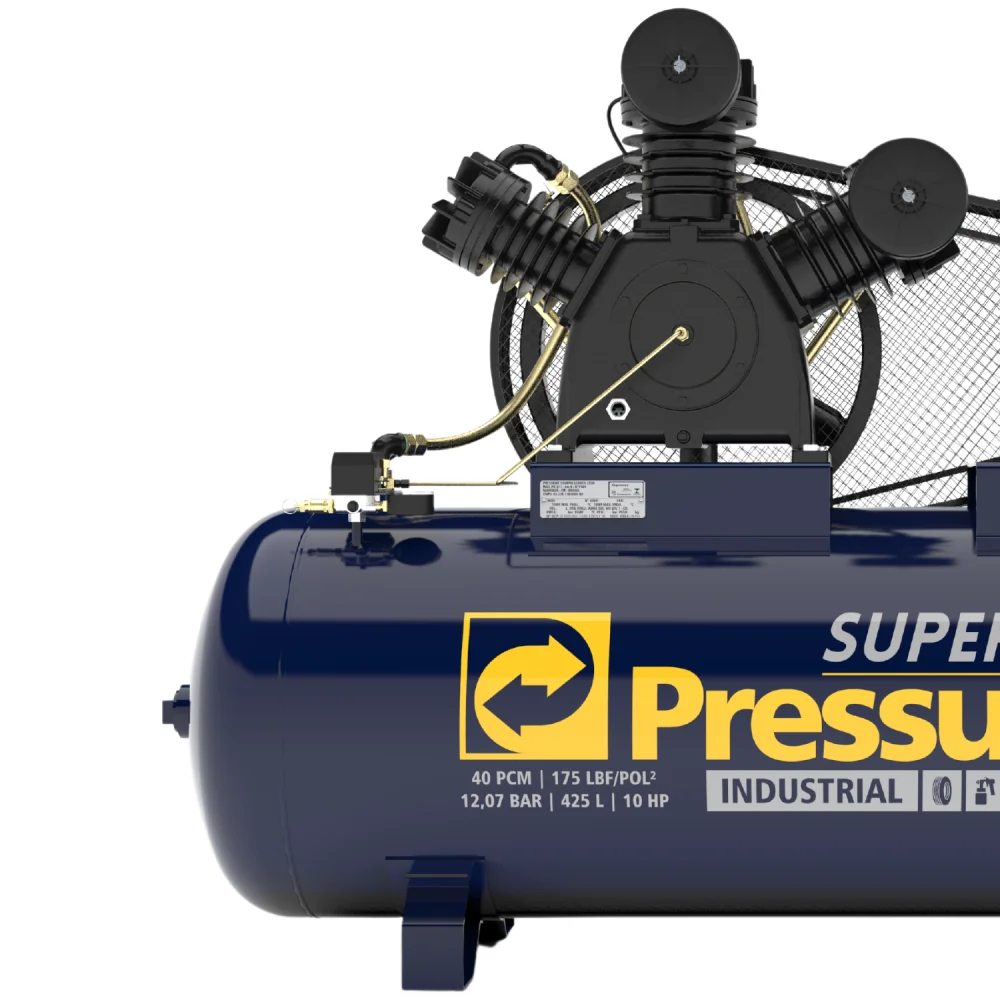 Compressor Industrial 40 Pés 425L 10Cv 220/380V Pressure