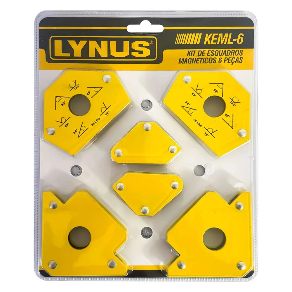 Conjunto Esquadro Magnético 6 Peç Lynus