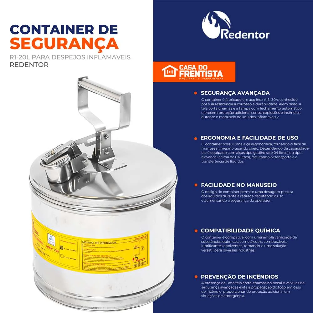 Container de Segurança R1-02L para Despejos Inflamaveis