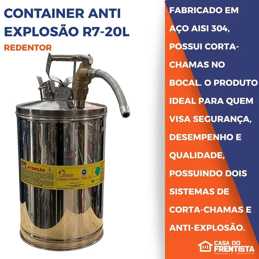 Container de Segurança R7-20L P/ Despejo Anti Explosão Redentor