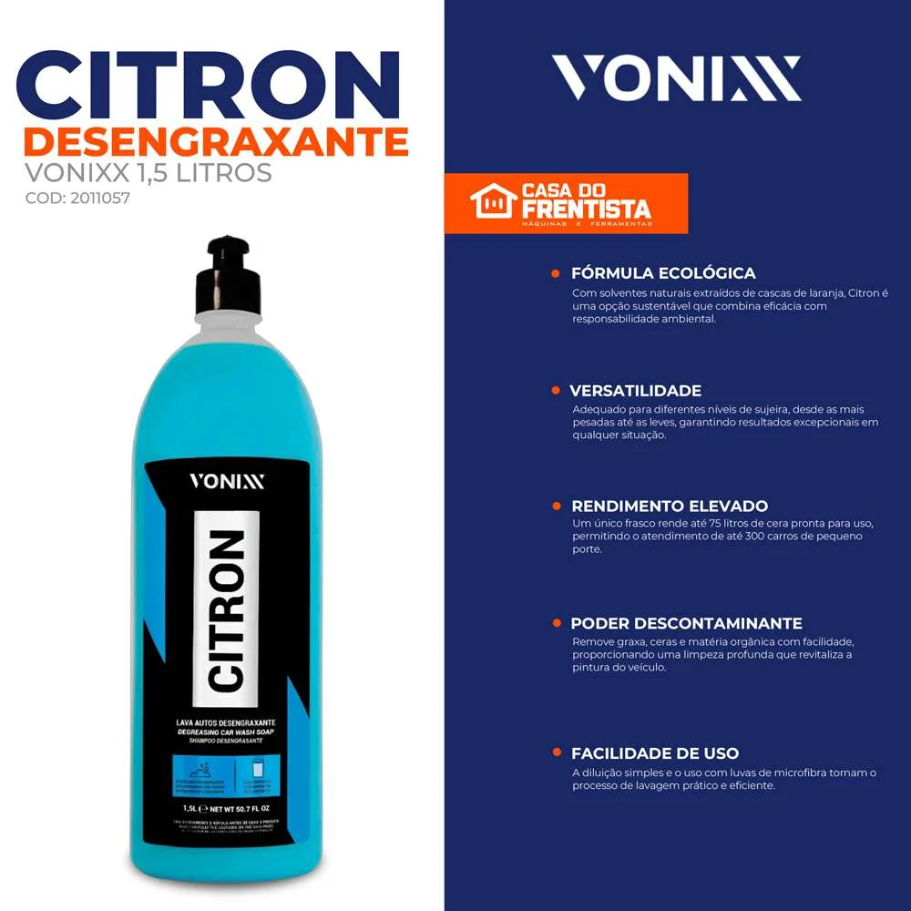 Desengraxante Citron Concentrado 1,5 Litros Vonixx