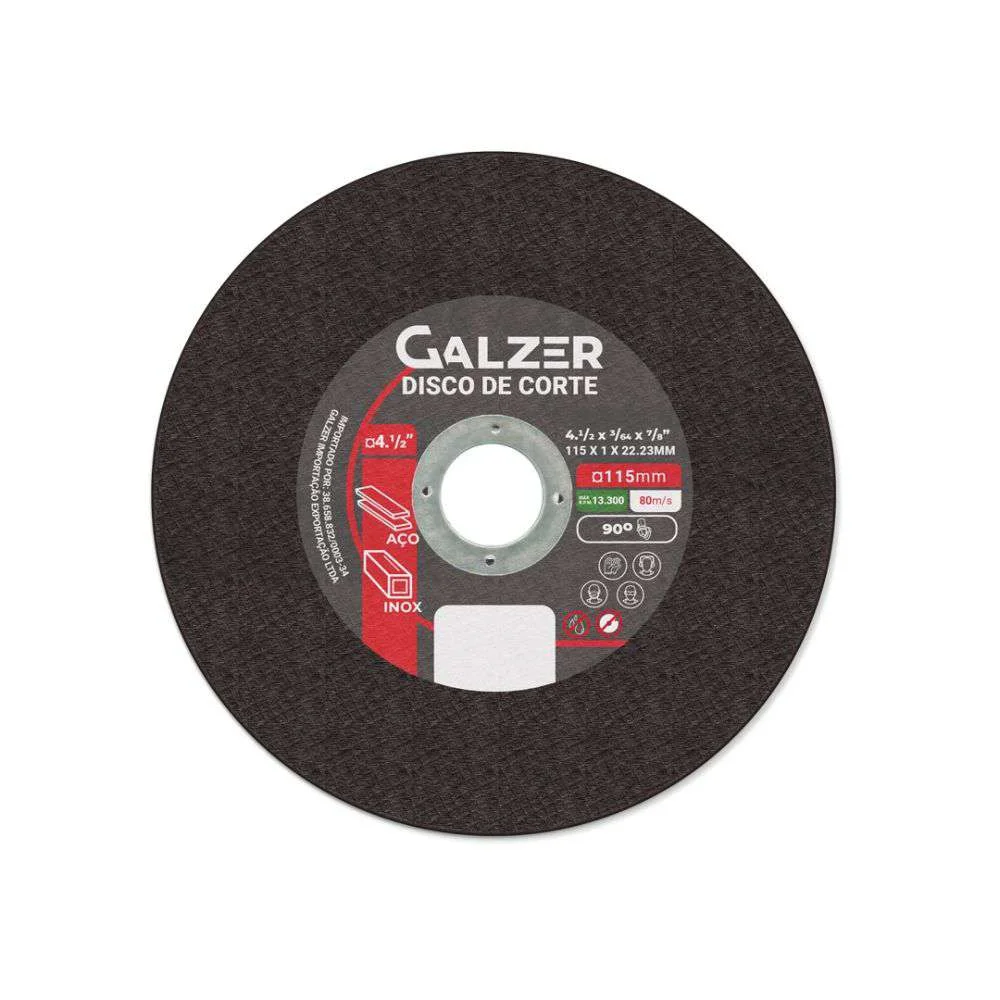 Disco de Corte para Esmerilhadeira 4.1/2 X 1,0 Galzer