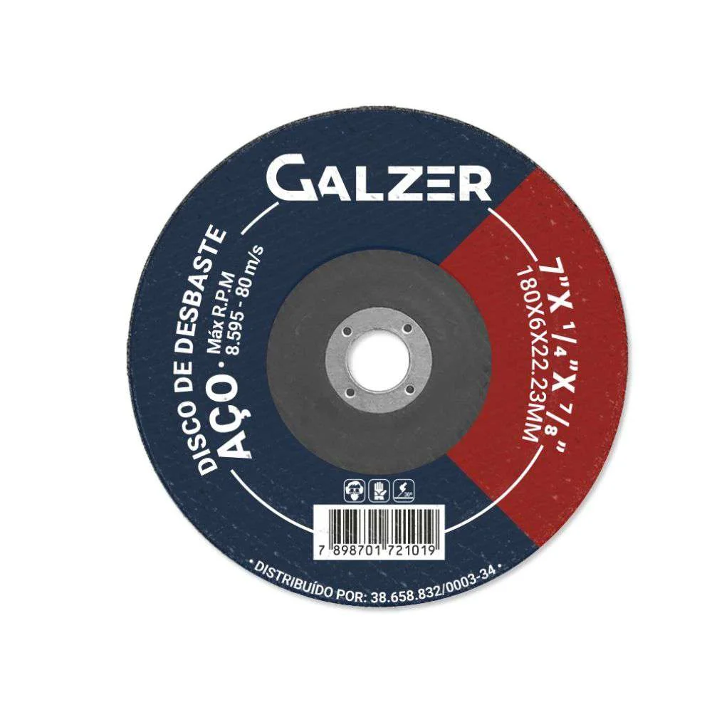 Disco de Desbaste 7 Aço Galzer