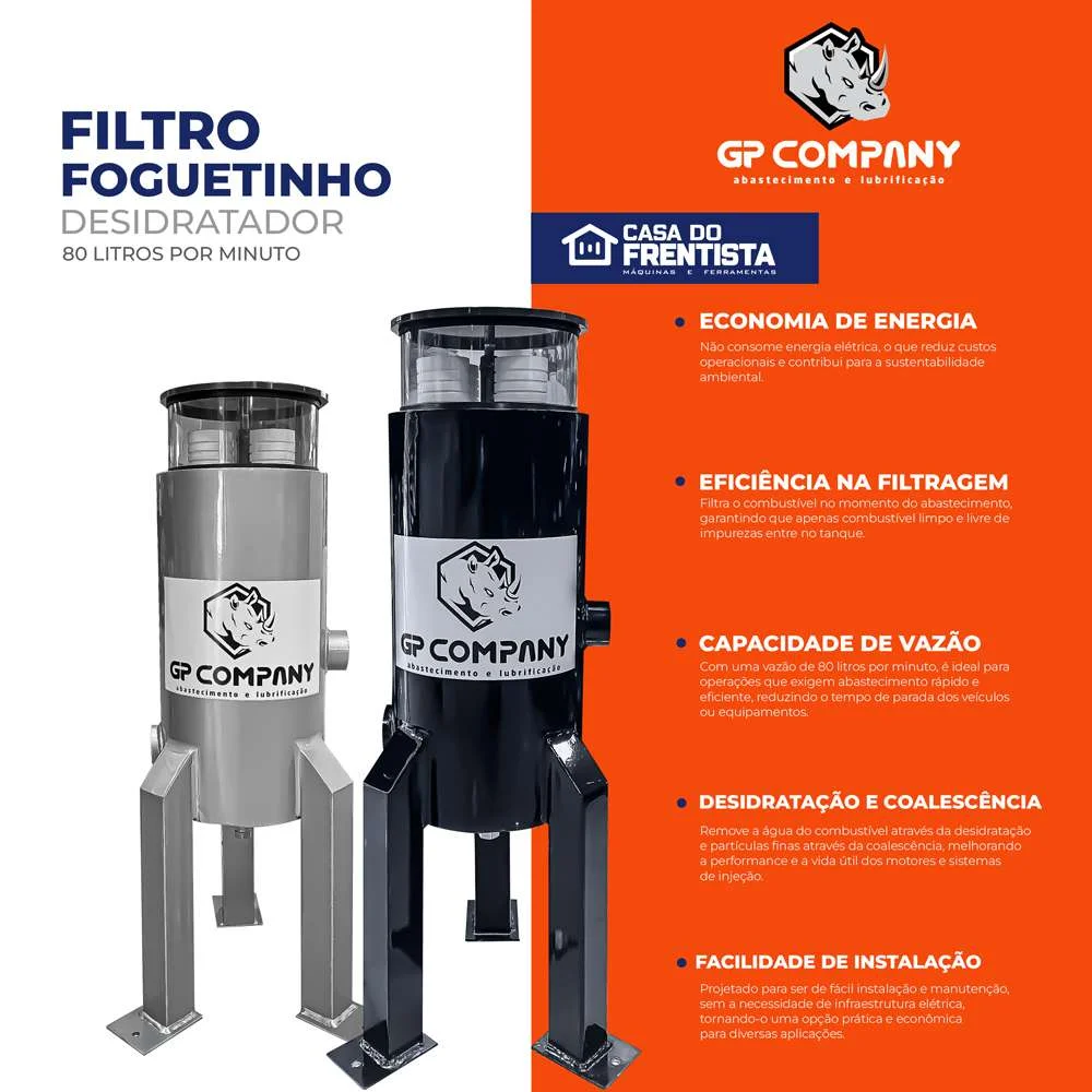 Filtro Foguetinho Desidratador Prata 80 L/Min Gp Company