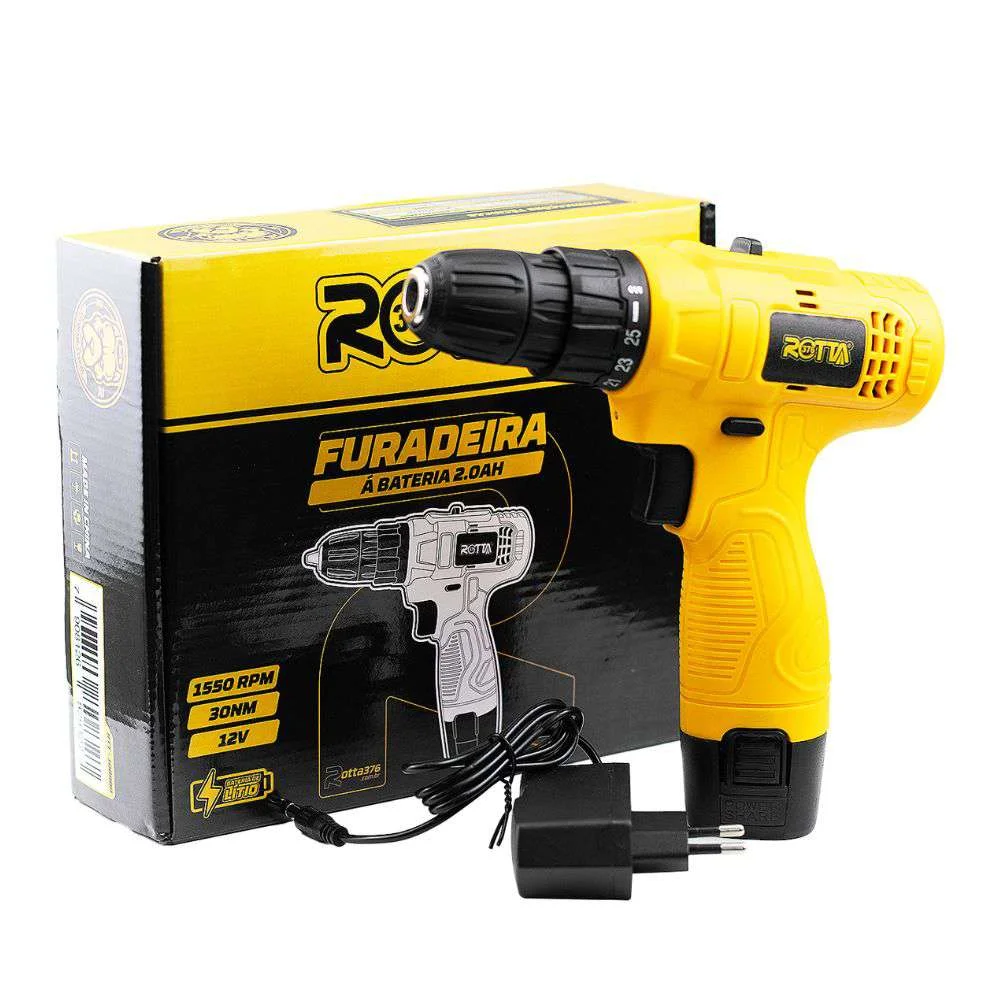 Furadeira a Bateira 1550 Rpm 12V 100800 Rotta376