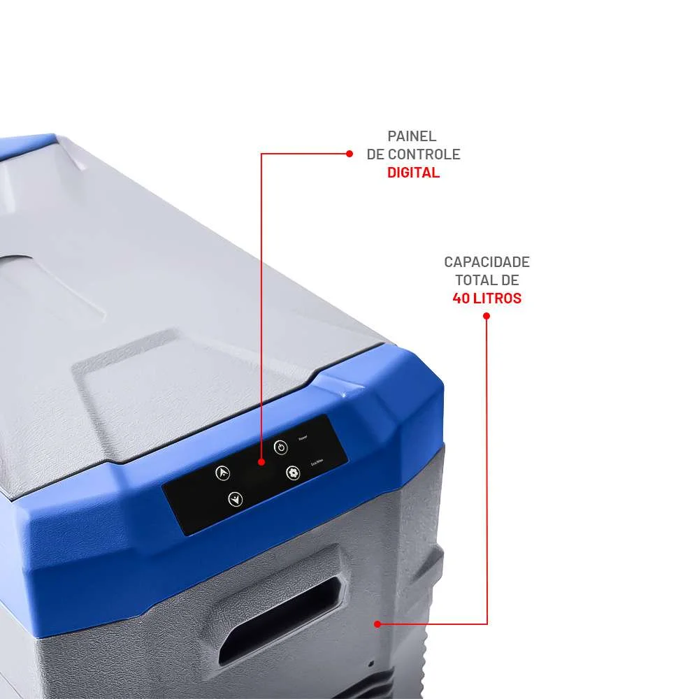 Geladeira Portátil 40L Azul 12/24V para Caminhão Rotta376