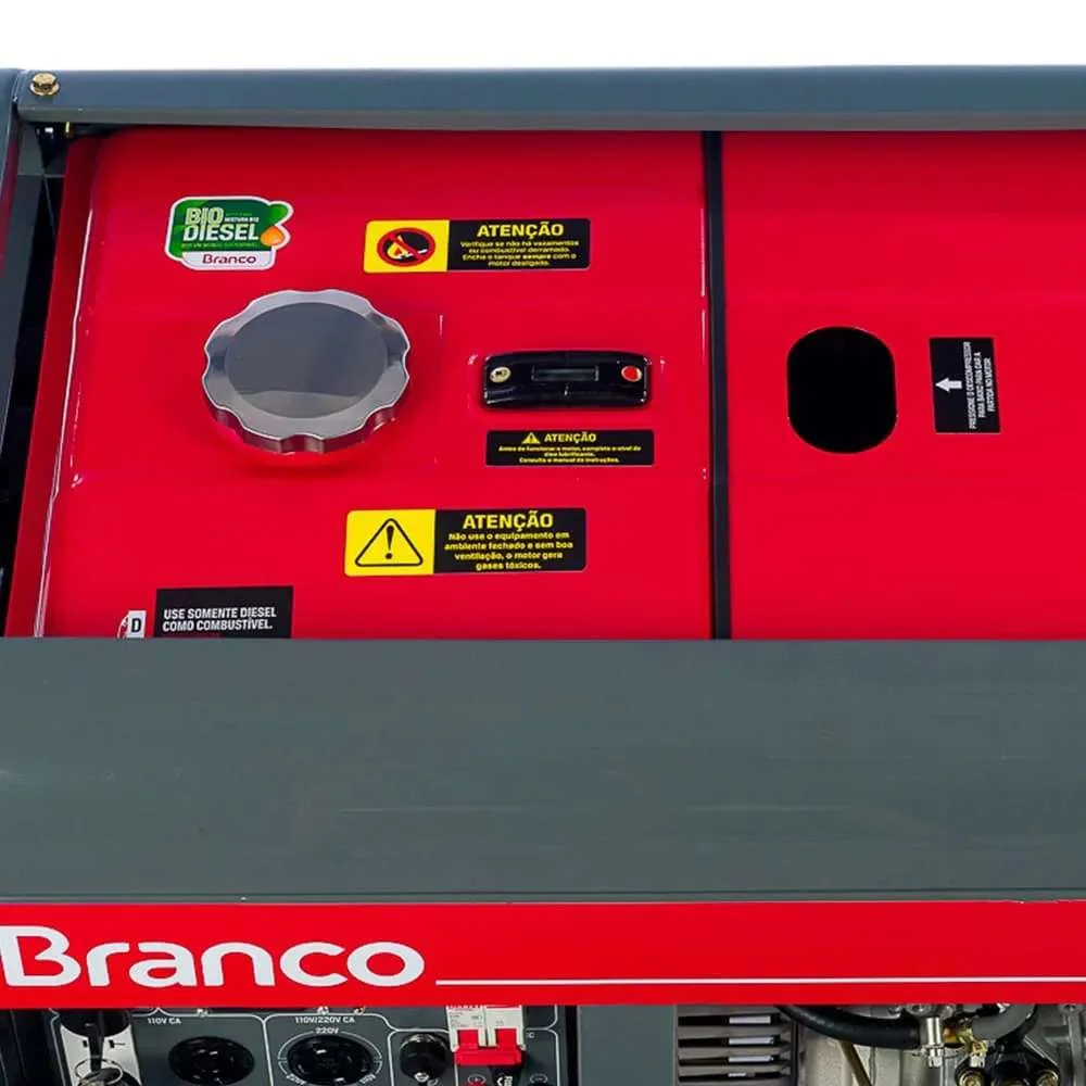 Gerador a Diesel 6,7Kva 220/110V 13Cv Bd8000Ef Partida Eletrica Branco