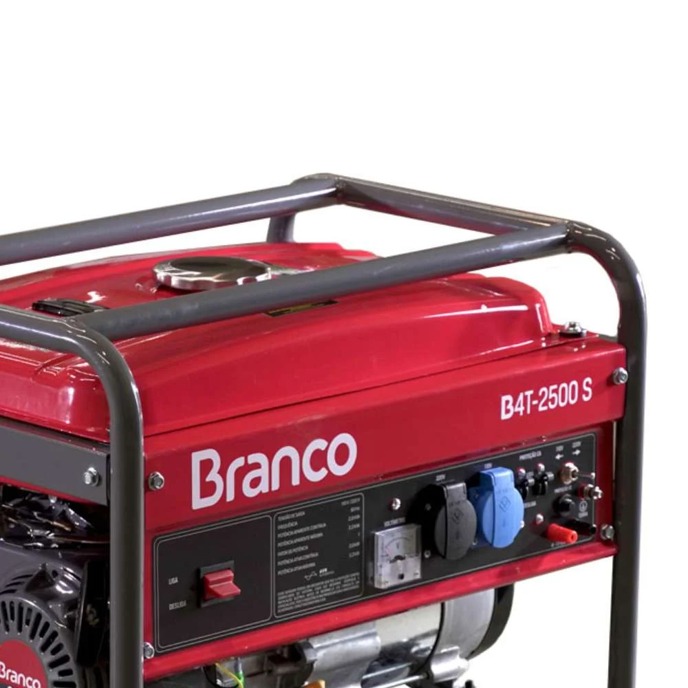 Gerador a Gasolina 6,5Cv 2Kva Monofásico B4T-2500S Branco