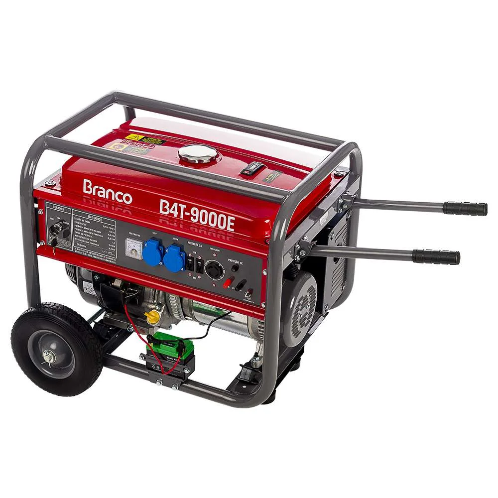 Gerador a Gasolina 9Kva Partida Elétrica 220V 16,5Cv B4T-9000E Branco