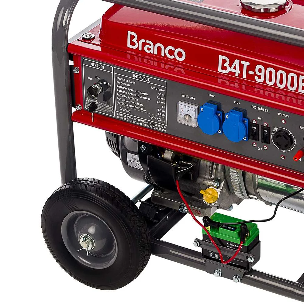 Gerador a Gasolina 9Kva Partida Elétrica 220V 16,5Cv B4T-9000E Branco