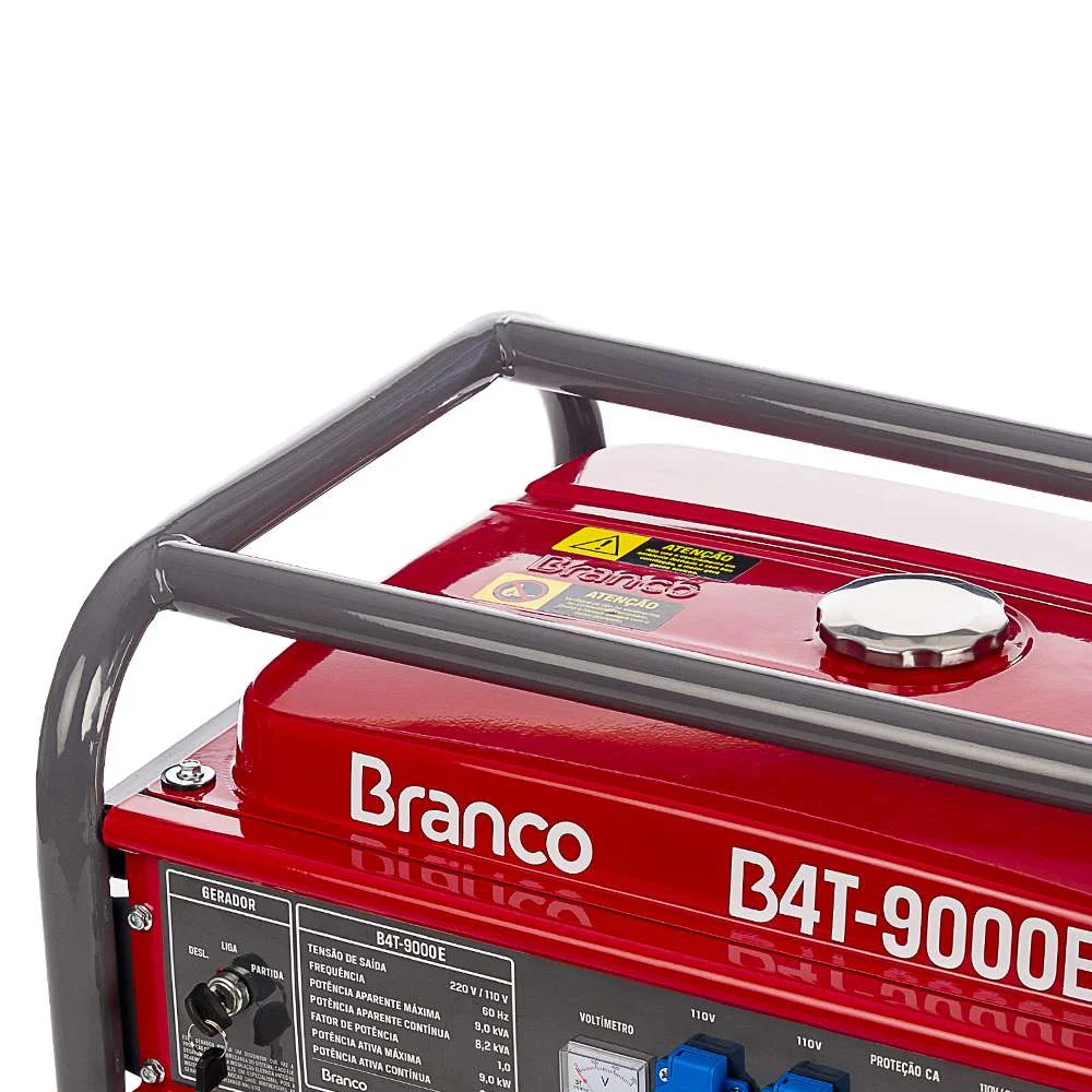 Gerador a Gasolina 9Kva Partida Elétrica 220V 16,5Cv B4T-9000E Branco