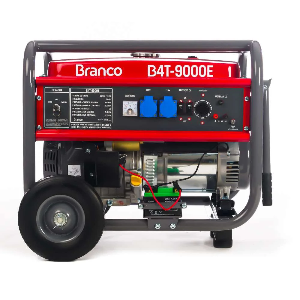 Gerador a Gasolina 9Kva Partida Elétrica 220V 16,5Cv B4T-9000E Branco