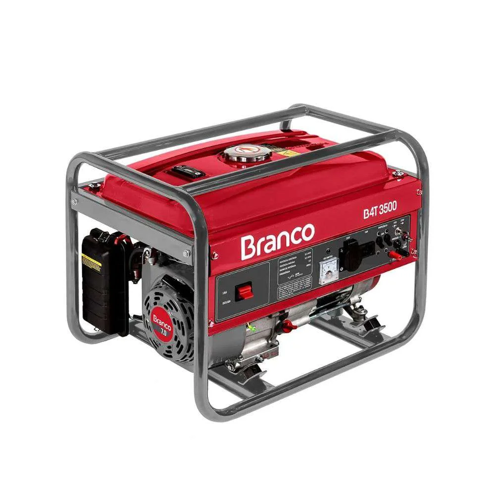 Gerador Branco Gasolina 70Cv Partida Manual B4T-3500