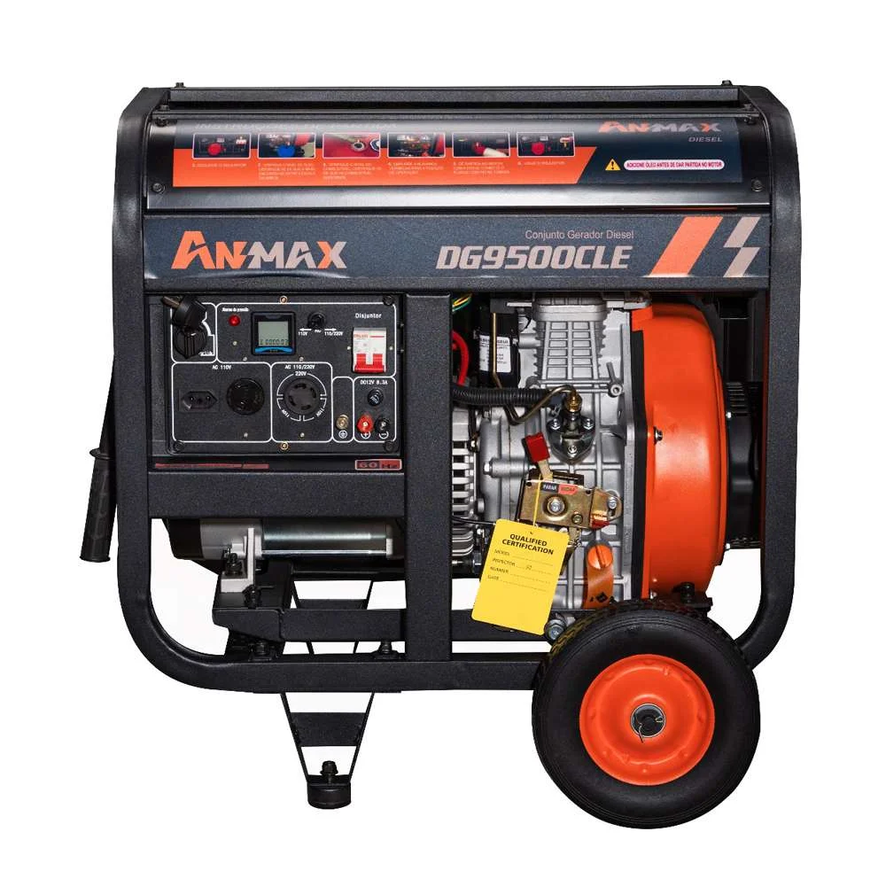 Gerador de Energia a Diesel 8Kva 13.5Hp 499Cc Dg9500Cle Anmax