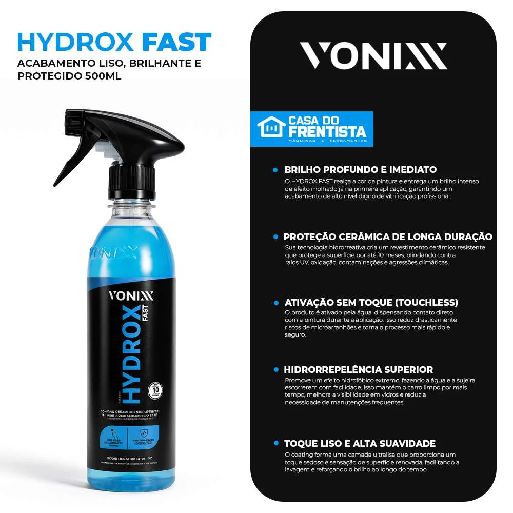 Hydrox Fast Vonixx Coating Cerâmico Hidrorreativo 500Ml Azul-Celeste