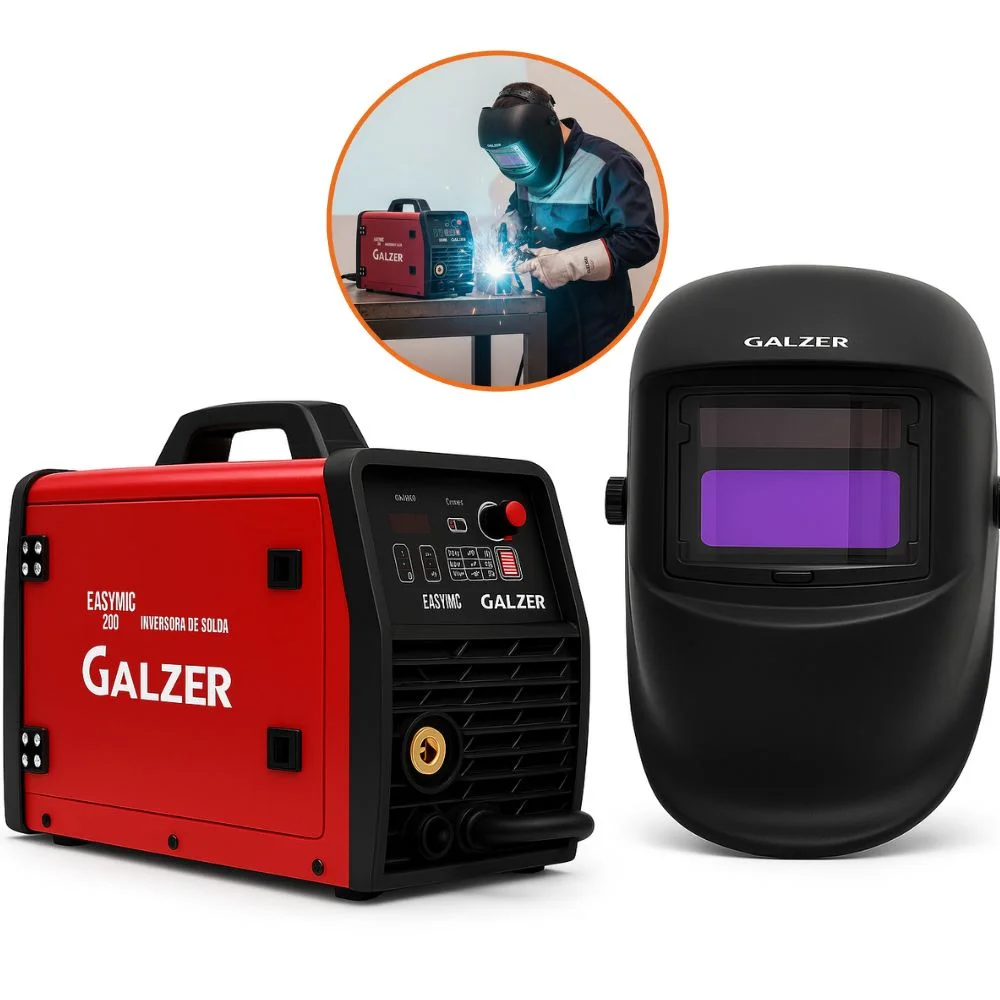 Inversora de Solda 200A 220V + Máscara de Solda Automática