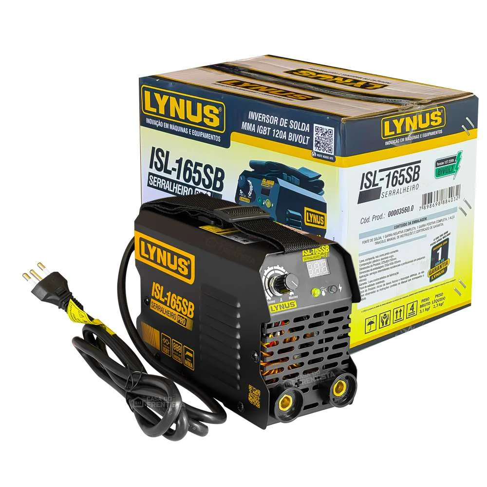 Inversora de Solda Bivolt 6 Kva 120A Mma Isl-165Sb Lynus