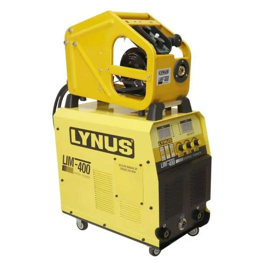 Inversora de Solda Mig Lynus Lim-400Hp 400A, Cabo Externo, Trifásica Bivolt Potência e Robustez para Alta Produção