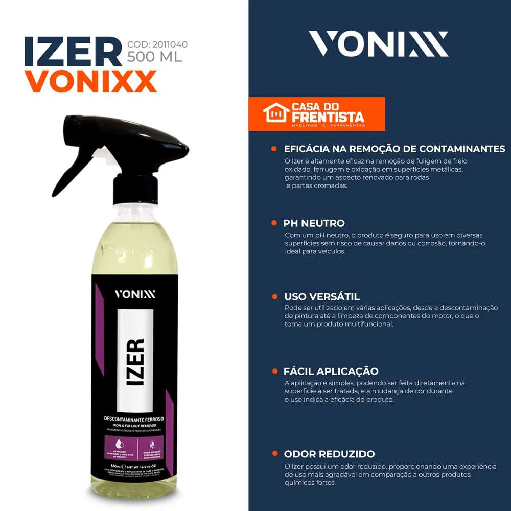 Izer Descontaminante Ferroso Automotivo 500Ml Vonixx