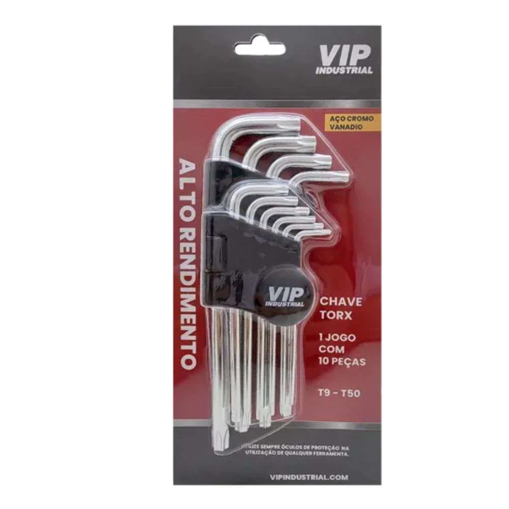 Jogo Allen Torx T9 a T50 Curta 10 Peç 904726 Vip