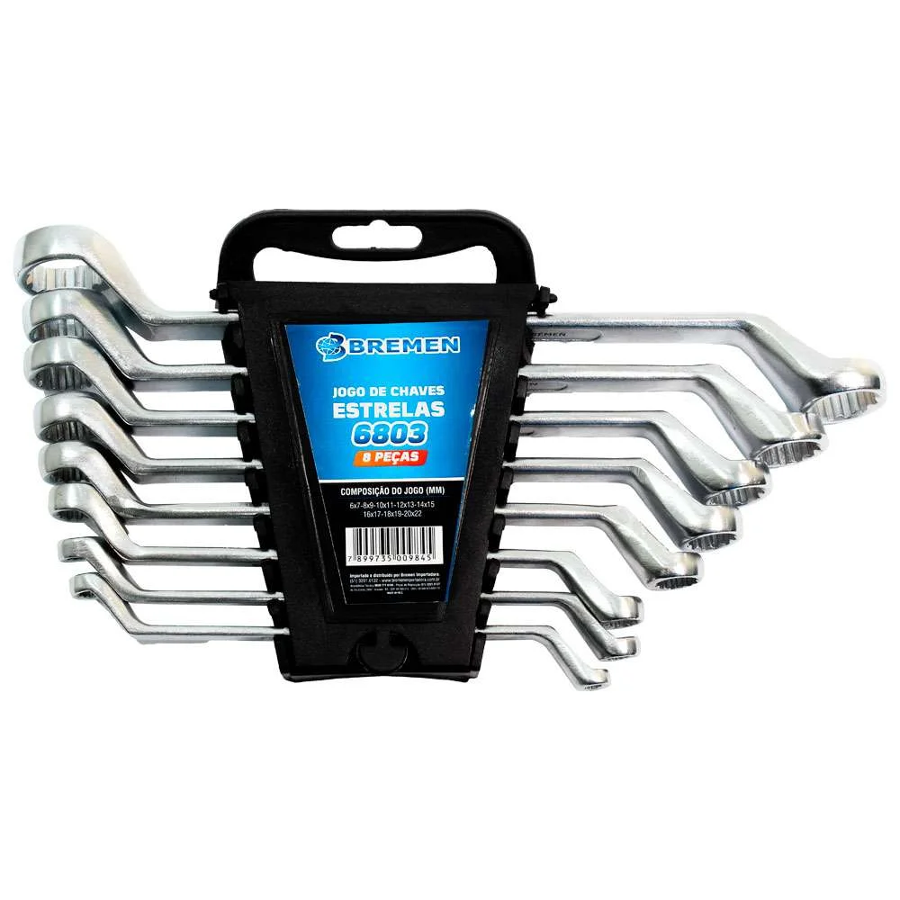 Jogo de Chave Estrela 6 a 22Mm 08 Peç 6803 Bremen