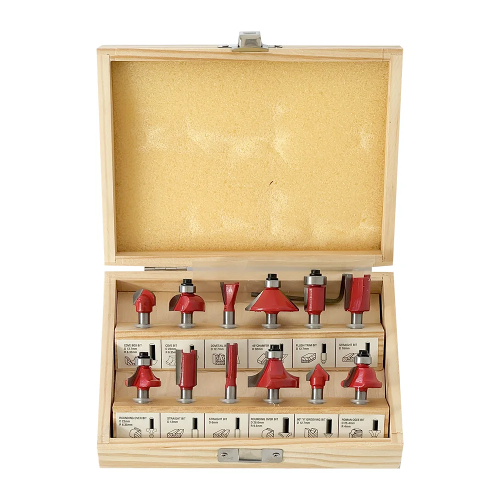 Jogo de Fresas para Tupia 1/4" Kit Completo com 12 Peças