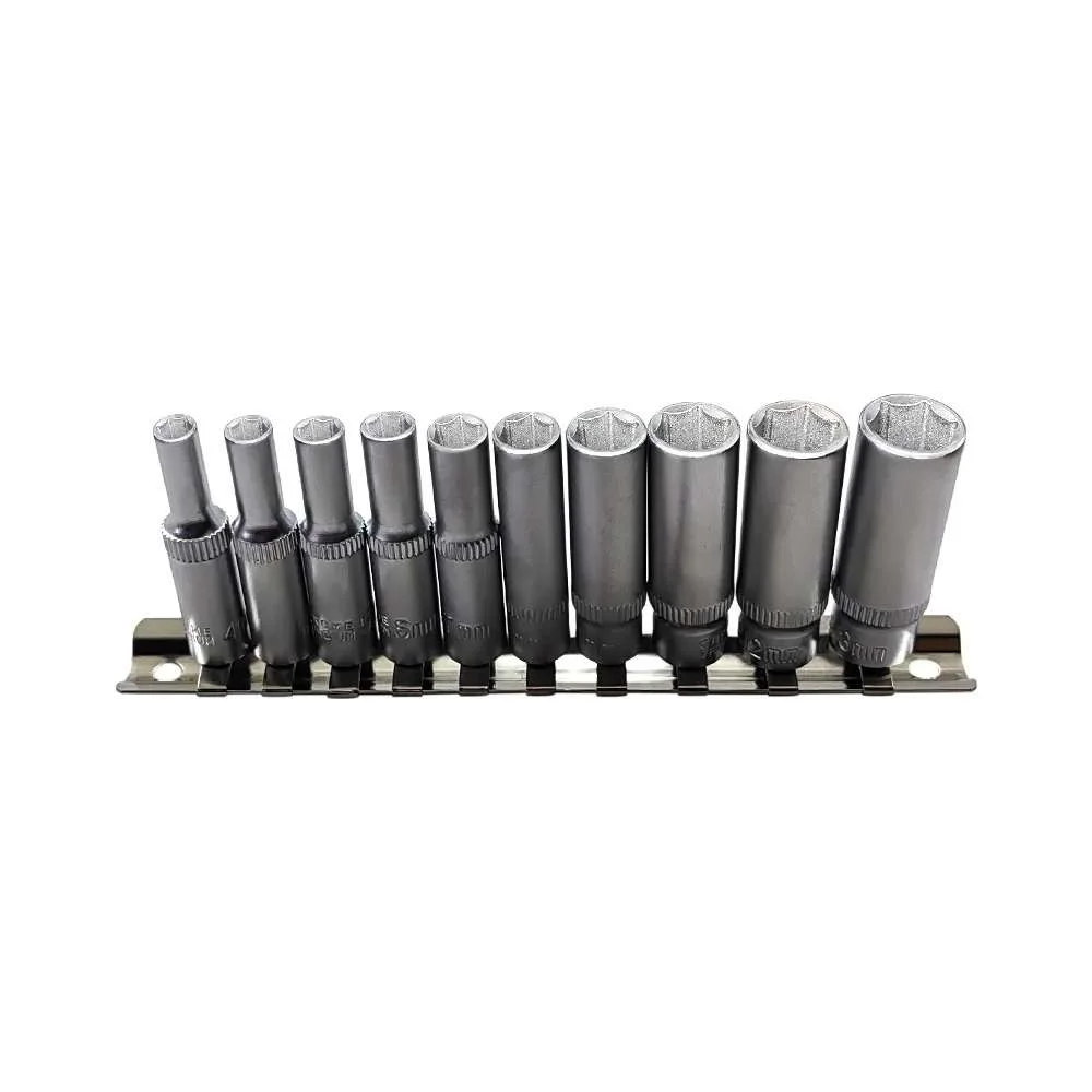 Jogo de Soquete 1/4 4 a 13Mm Sextavado Longo Vip