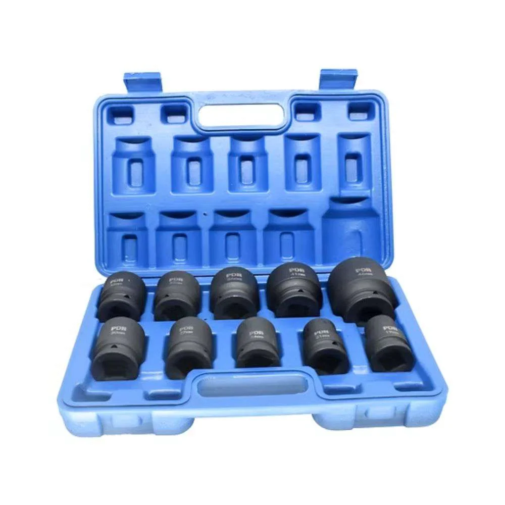 Jogo de Soquete Sextavado 3/4" 19 a 46 MM Impacto 10 Peças Pro1946K Ldr Pdr
