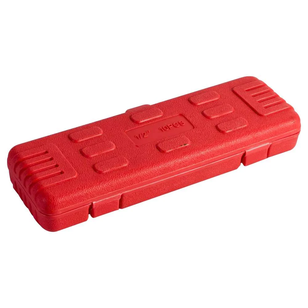 Jogo de Soquetes de Impacto Longo 1/2" (10 a 24Mm) 10 Peças em Aço Cr-V Vip