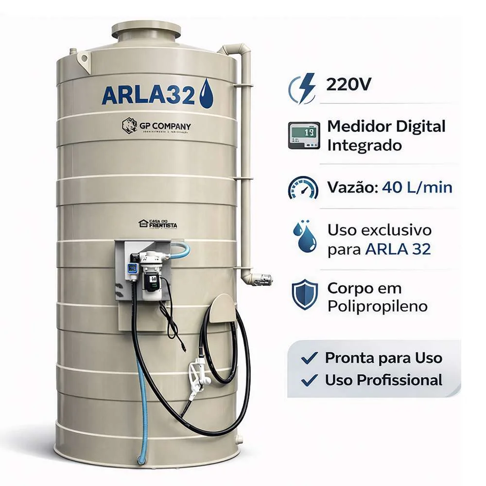 Kit Abastecimento Arla 32 Tanque 3000L e Bomba 40L/Min Gp Company