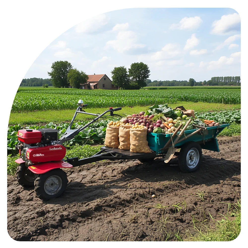 Kit Agrícola Motocultivador Branco 6,5 HP + Carretinha 500kg Garthen