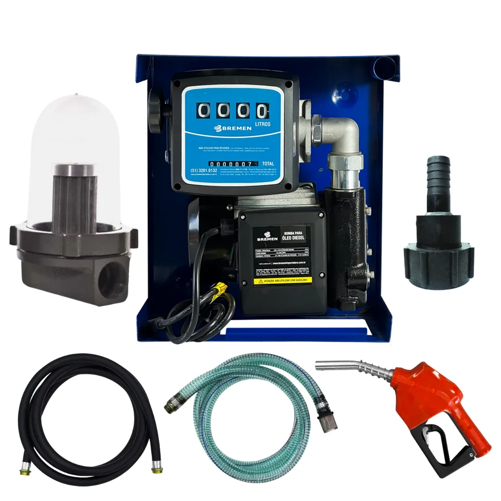 Kit Bomba de Abastecimento Diesel 230V c/ Filtro e Bico Auto
