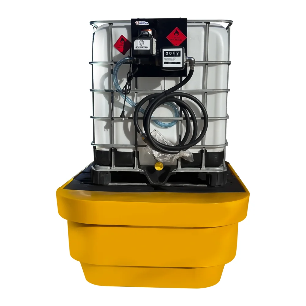 Kit Bomba de Abastecimento Gasolina 220v e Bacia Pallet de Contenção GP Company