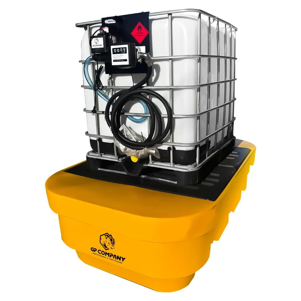 Kit Bomba de Abastecimento Gasolina 220v e Bacia Pallet de Contenção GP Company