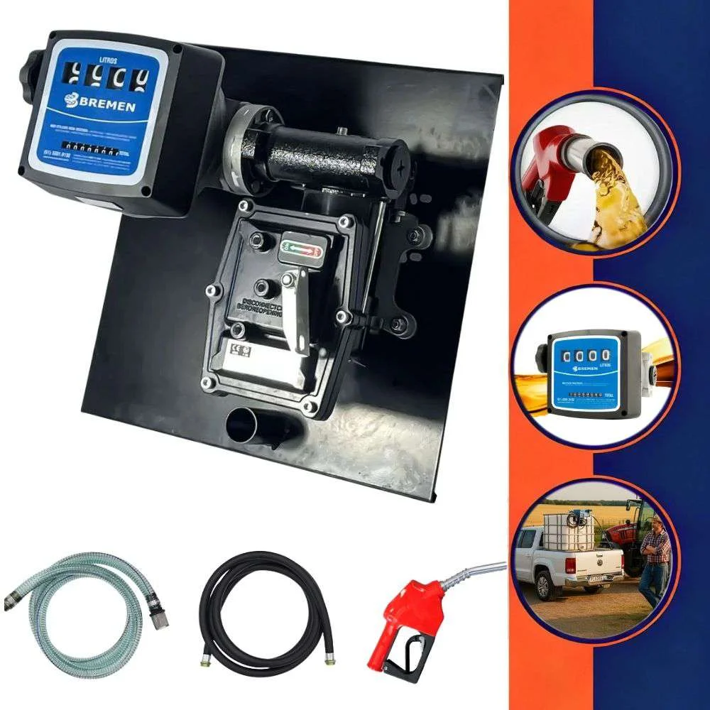 Kit Bomba de Abastecimento para Gasolina 50L/Min 12V À Prova de Explosão Bremen