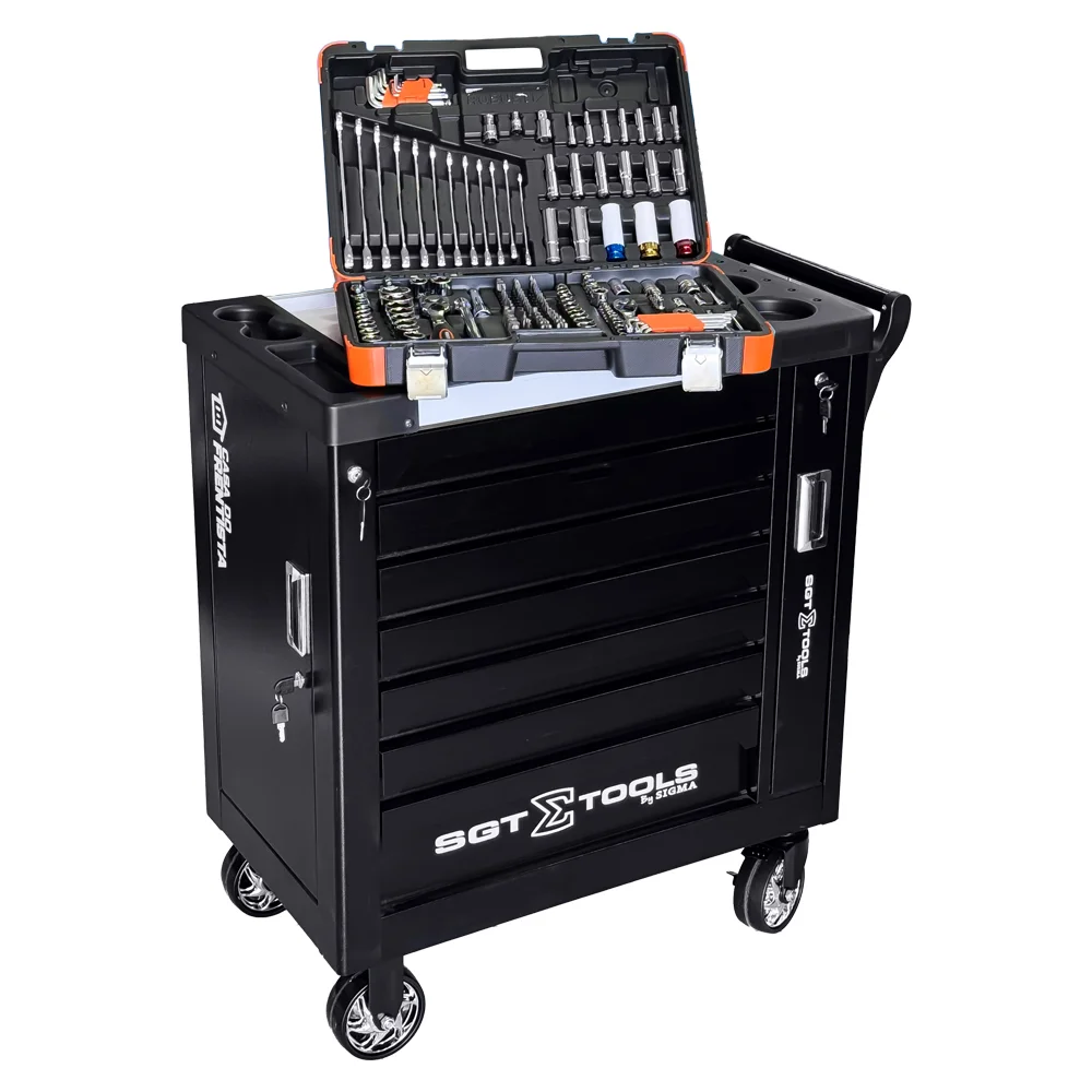 KIT CARRINHO SIGMA PRETO + JG CHAVES CATRACA GEDORE 178Pçs