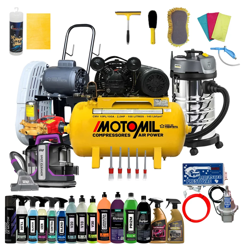 KIT LAVA CAR COMPLETO PROFISSIONAL – Solução Completa para Lava Rápido e Estética Automotiva