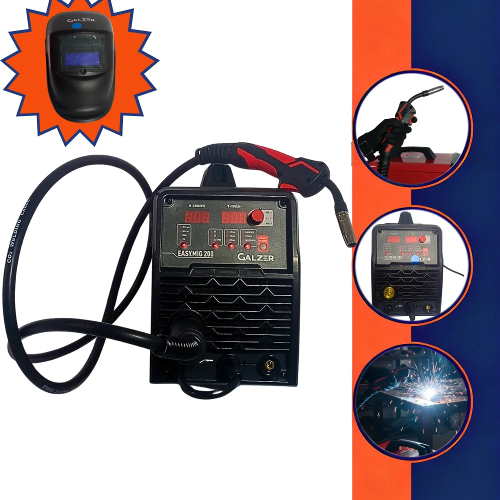 KIT SOLDA INVERSOR + TOCHA MIG 3m COM MASCARA DE SOLDA