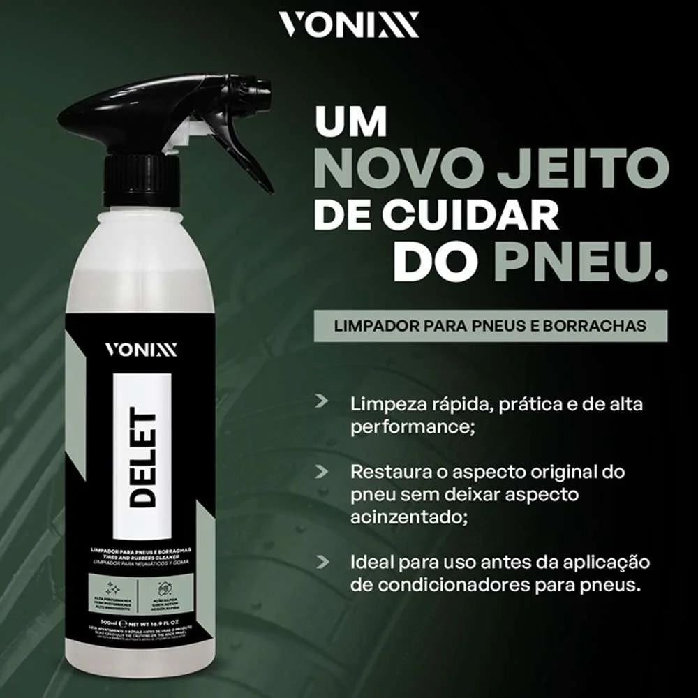 Limpador para Pneus e Borrachas Delet 500Ml Vonixx