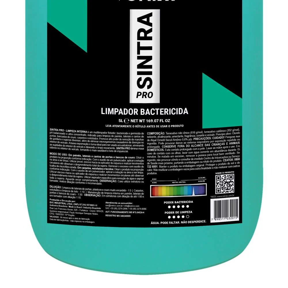 Limpeza Interna de Veiculos Sintra Pro 5L Vonixx