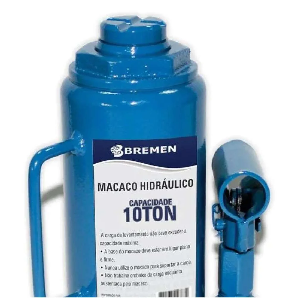 Macaco Hidráulico Manual Tipo Garrafa 10 Ton Bremen