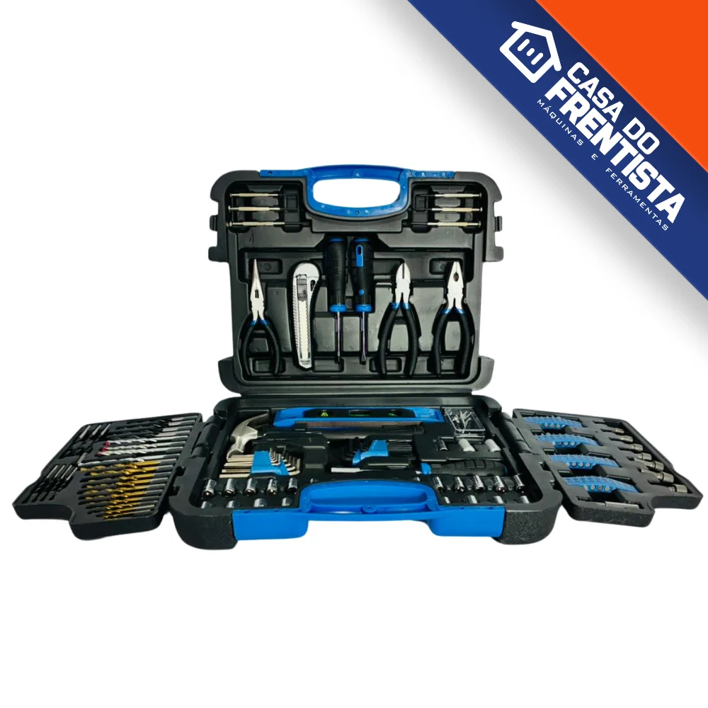 Maleta Ferramentas 145 Peças E Parafusadeira 12V + Brinde