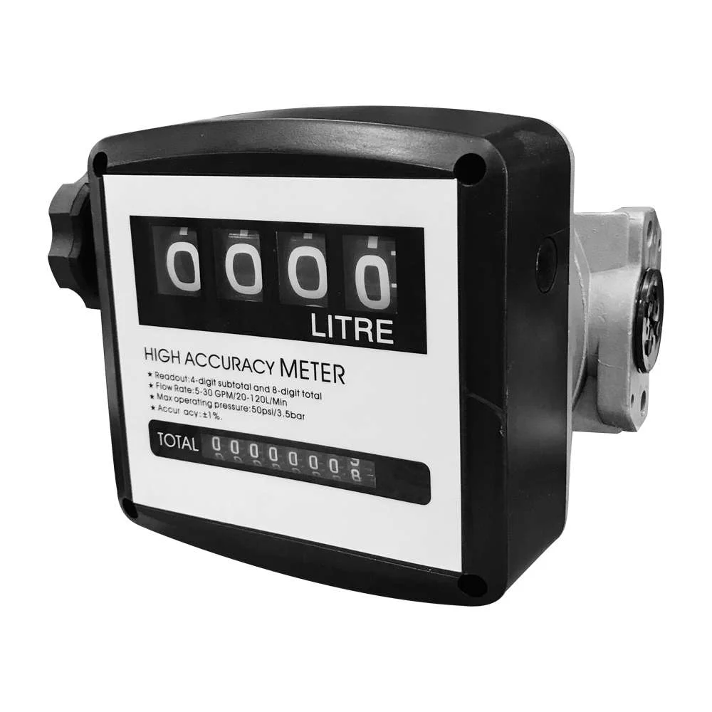 Medidor Mecânico 4 Dígitos 1" P/ Óleo Lubrificante - 120Lpm