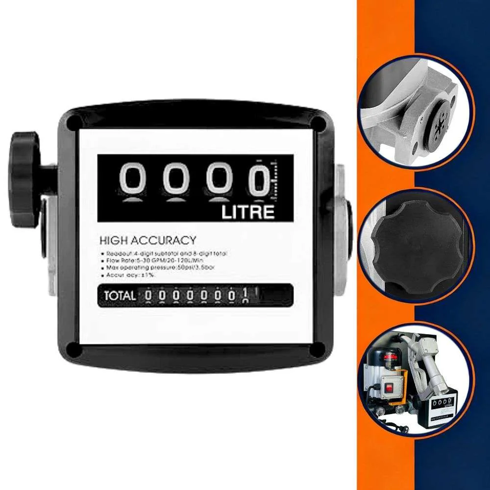 Medidor Mecânico 4 Dígitos 1 P/ Óleo Lubrificante - 120Lpm