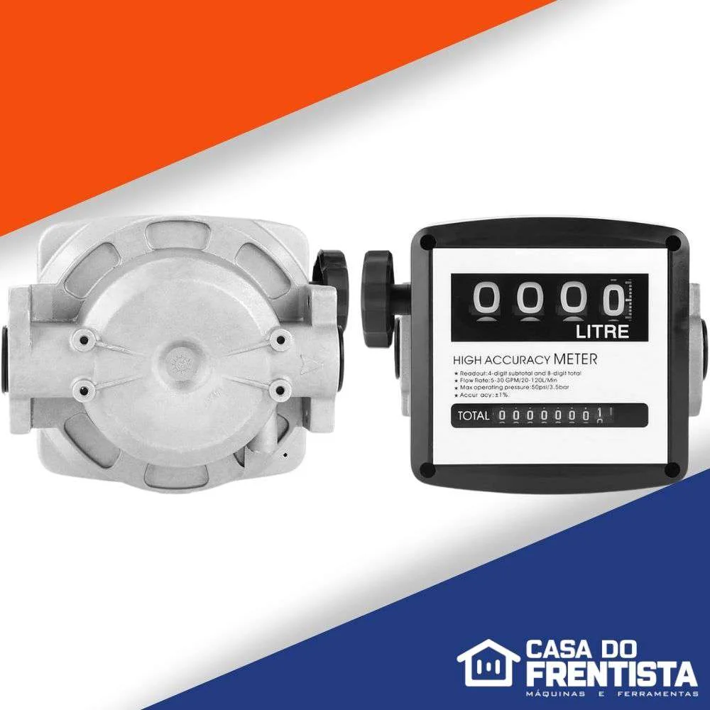 Medidor Mecânico 4 Dígitos 1 P/ Óleo Lubrificante - 120Lpm