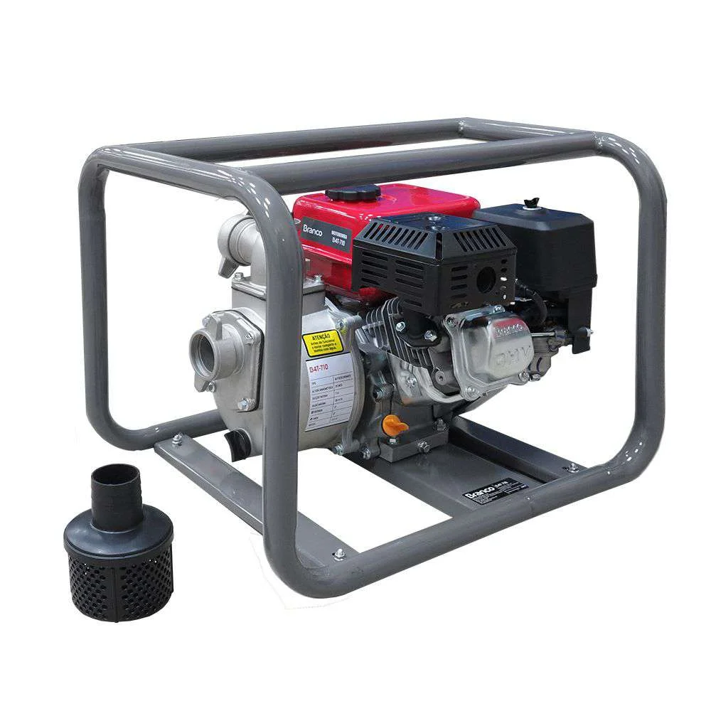 Motobomba a Gasolina 5,5 Auto Escovante 2" Partida Manual CV B4T-710 Branco