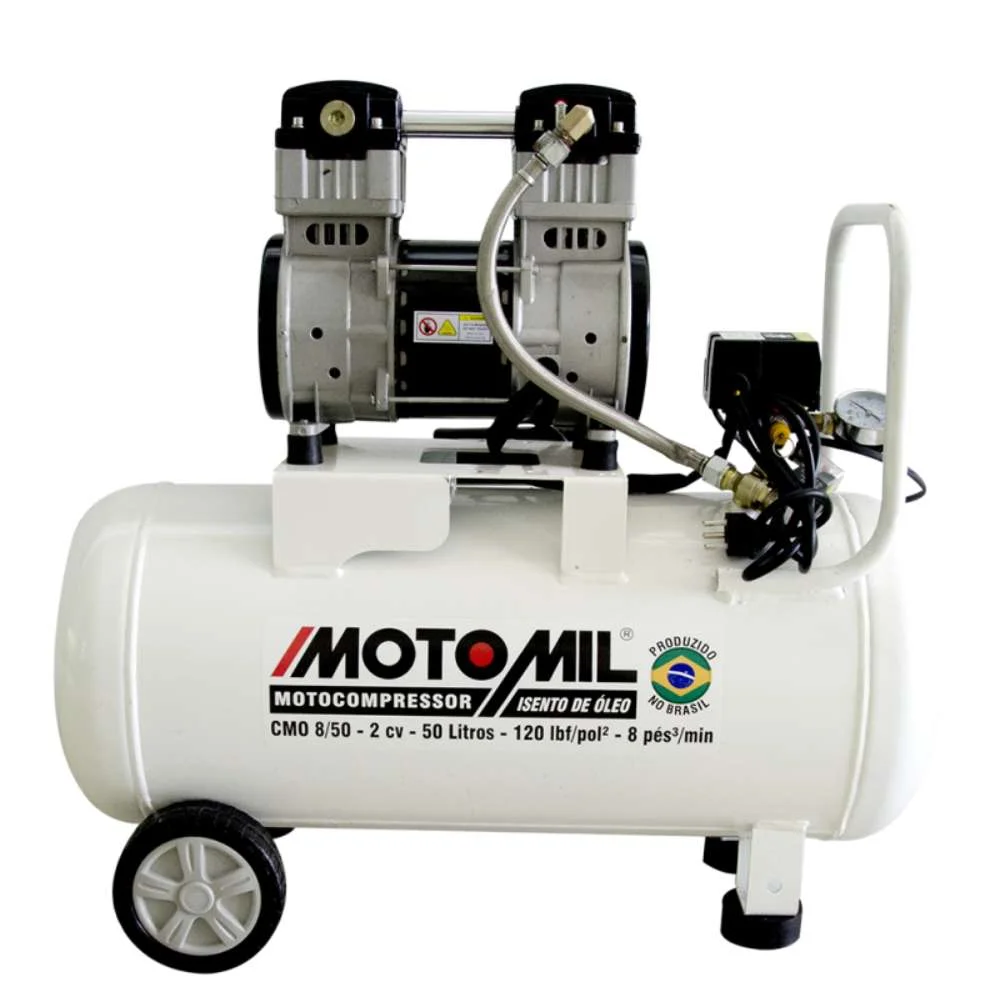 Motocompressor de Ar Isento de Óleo 2Hp 120Lbs 220V uso Profissional e Residencial