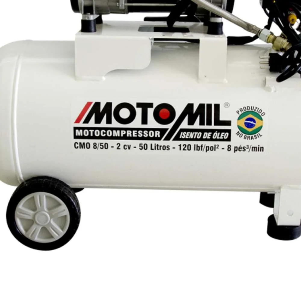 Motocompressor de Ar Isento de Óleo 2Hp 120Lbs 220V uso Profissional e Residencial