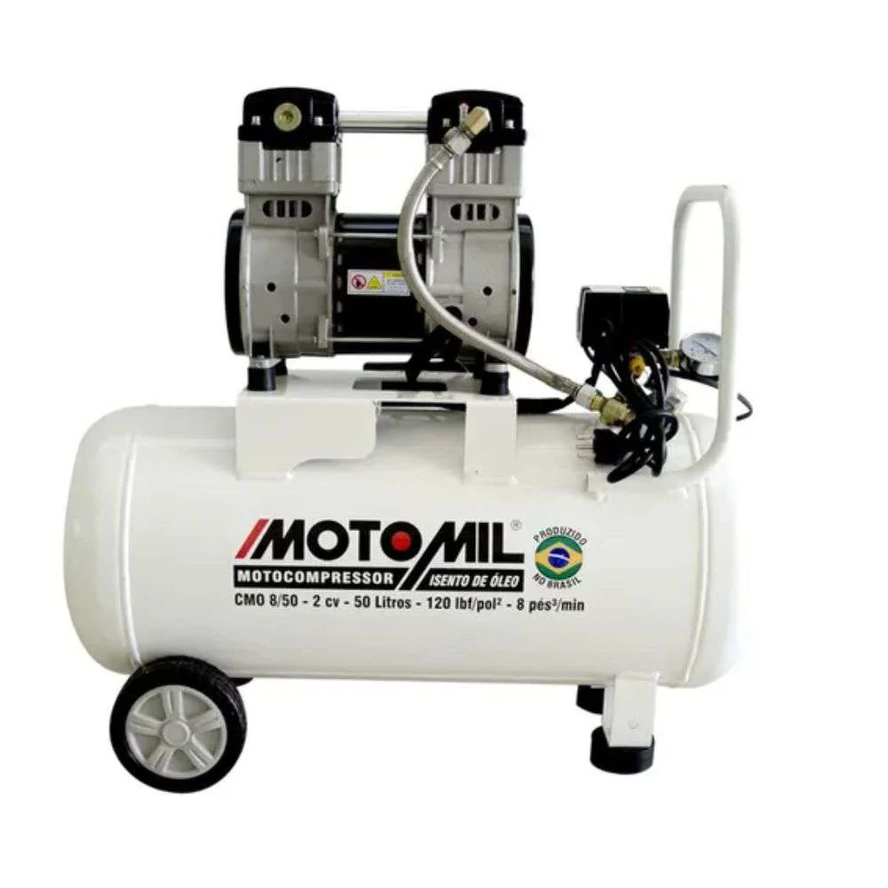 Motocompressor de Ar Isento de Óleo 2Hp 120Lbs 220V uso Profissional e Residencial